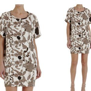 (NWT) Diane Von Furstenberg Brenda shift Dress In sketch garden sepia